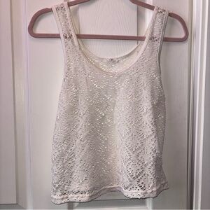 Aeropostale White Lace Tank Top